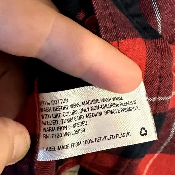 NWT Goodfellow Red Plaid Long Sleeve Button Up Shirt - Large - Picture 3 of 5